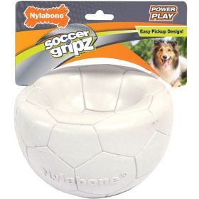 Nylabone Power Play Gripz Dog Soccer Ball Toy with Easy Pickup Design Soccer, 1ea/Medium 1 ct