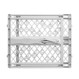 North States Paws Portable Petgate Paw Print & Bone Light Gray 23 in