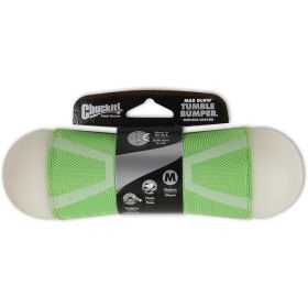 Chuckit! Tumble Bumper Max Glow Dog Toy Green, White Medium
